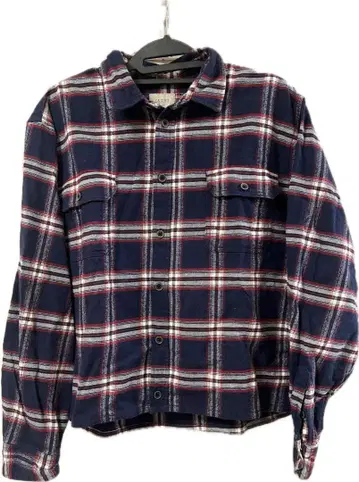 짧은 기장 플란넬 셔츠 박스 실루엣