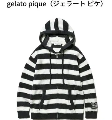 새상품 젤라또피케 오하시 카즈야 착용 후드티 네이비 x 화이트 M