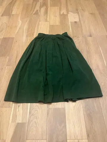 얀마 산업 아이즈 목화 다크 그린 플레어 스커트