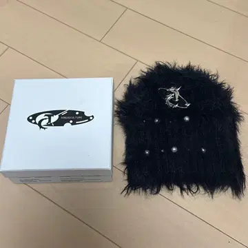 Argue culture 니트 모자 비니 로고 펄 함유