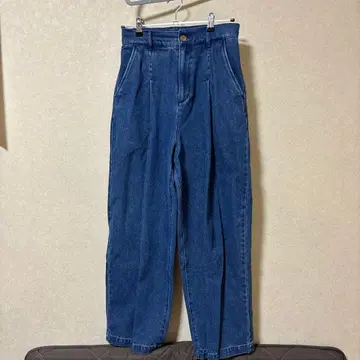 다크 블루 하이웨스트 데님 팬츠