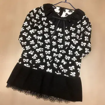 리본 무늬 레이스 카라 부착 튜닉 슈퍼 뷰티