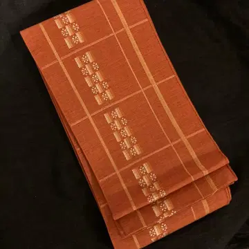 하카타 오리 하나 이치마츠 간미치 카키이로 반폭 오비