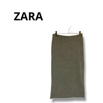 [ 자라 ] 니트 타이트 스커트 롱 기장 심플 무지 귀여운 그레이 S