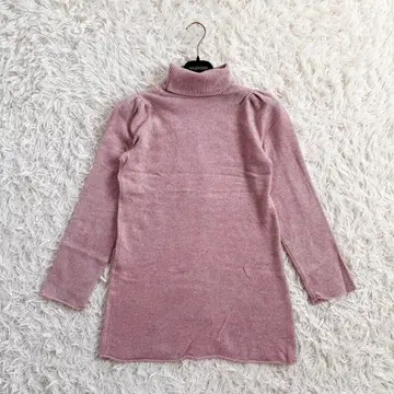 [착용 3회] 리치 믹스 컬러가 귀여운 캐시미어 100% 터틀 니트 핑크