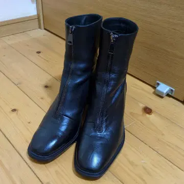 블랙 가죽 프론트 지퍼 ZARA