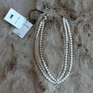 새상품 푸치 소와르 펄 2연 목걸이 PETITSOIR