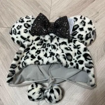 디즈니 레오파드 무늬 팬 캡 그레이