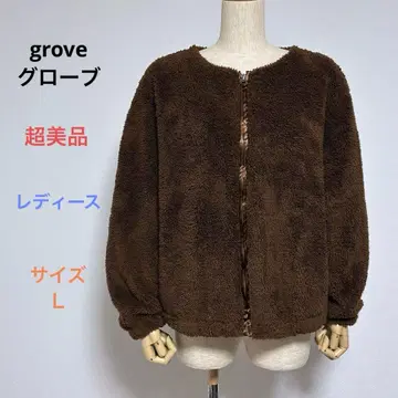 컨디션 최상 grove 그로브 여성용 노카라 보아 자켓 사이즈 L
