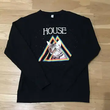 graniph 그라니프 HOUSE 트레이닝복 고양이 빔 맨투맨 사이즈 S