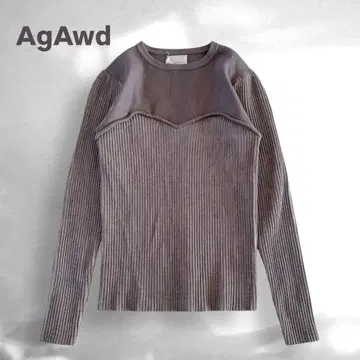 [ 새상품급 ] AgAwd 아가우드 리브 니트 뷔스티에풍 풀오버 그레이
