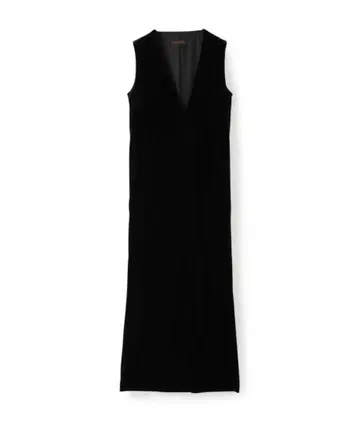 CABaN 소프트 벨로아 V넥 롱 원피스