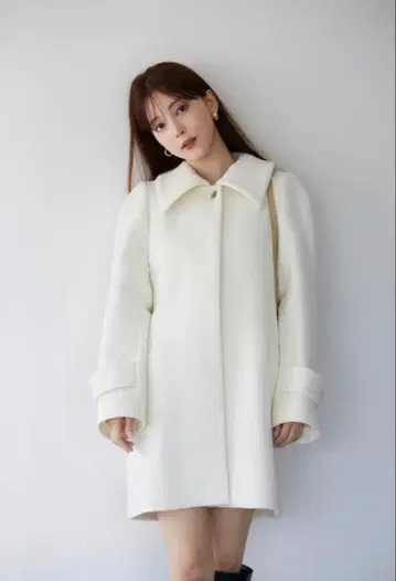 snidel 코트라보 미들 코트 화이트