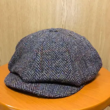 해리스 트위드 울 헌팅 캡 헤링본