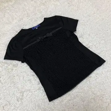 M'S GRACY 엠즈 그레이시 반팔 티셔츠 리본 깔끔한 블랙 38