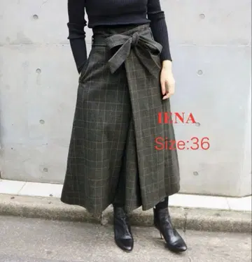 IENA 체크 패턴 가을 겨울용 롱 스커트