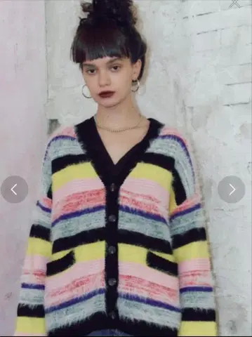 [마냐나스 엘 테레사] 컬러풀 보더 니트 가디건 // 프리 사이즈