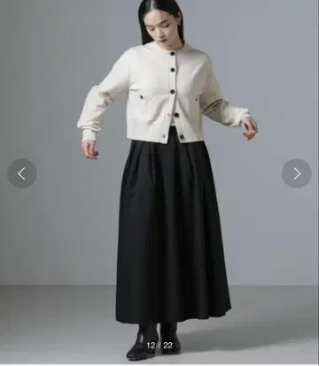 NANO universe 흡습 발열 머신 워셔블 스커트 블랙