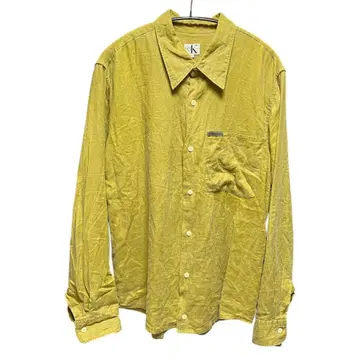 90s Calvin Klein Jeans 린넨 셔츠 그린