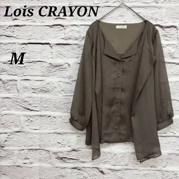 로이스크레용 [ M ] 레이어드 스타일 긴팔 블라우스 이소재 조합 브라운