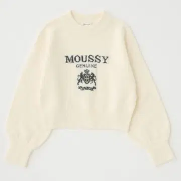 MOUSSY JACQUARD 니트탑 WEB 한정판 화이트