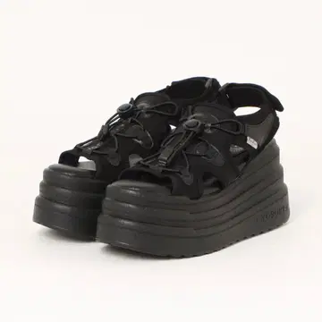 YOSUKE 요스케 통굽 레이스업 샌들 24.5 블랙