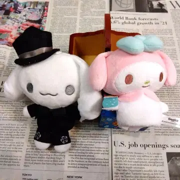 산리오 시나몬 롤 & 마이멜로디 택 포함 마스코트