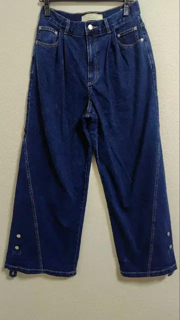 GUxrokh 지유 로쿠 청바지 데님 와이드 실루엣 네이비 L