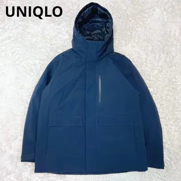 새상품급 유니클로 하이브리드 다운 후드티 네이비 L