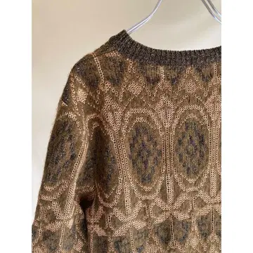 Used 유럽풍의 귀여운 장식 패턴 레트로 니트 가디건