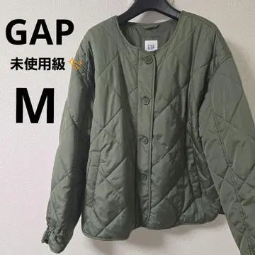 [ 미사용급 ] GAP 노카라 퀼팅 자켓 카키 M