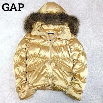 새상품급 갭 퍼 다운 자켓 y2k 짧은 기장 광택 2WAY 골드 S