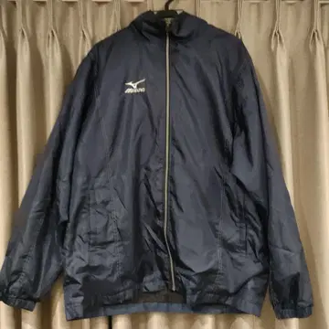 귀중! Mizuno 네이비 풀 집업 점퍼 O 사이즈