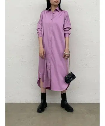 Loungedress 라운지 드레스 새틴 BIG 셔츠 원피스 핑크