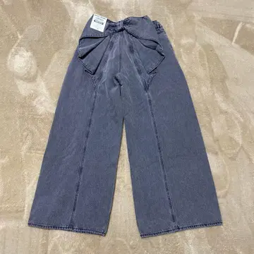RODEO CROWNS 리본 포함 데님 와이드 팬츠
