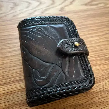 Rooster king 루스터킹 다크 브라운 가죽 카드 케이스