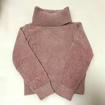 질스튜어트 핑크 니트 스웨터 하이넥 터틀넥