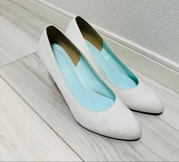 AIMER 23.5cm 화이트 펌프스 세레모니용 7cm 힐