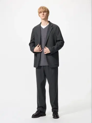 [ 미사용 새상품 ] UNIQLO U 턱 와이드 팬츠 브러쉬드 저지 XS