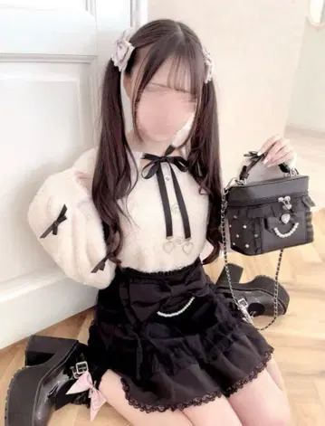 MARS 모에냥 리본 니트 핑크