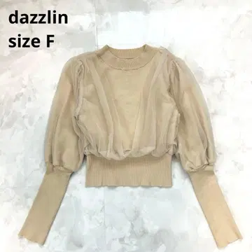 dazzlin 튤 카슈쿨 니트탑 베이지 F 긴팔