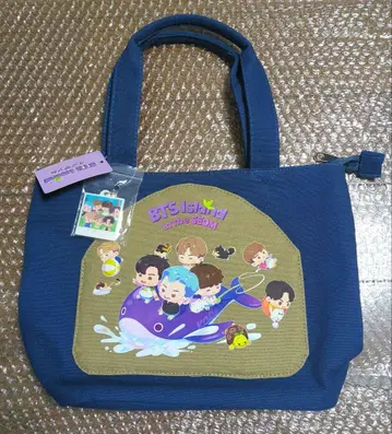 BTS 인더썸 시마무라 토트백 블루 키 참 포함