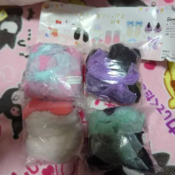 산리오 캐릭터즈 복슬복슬 귀 클립 4종 세트