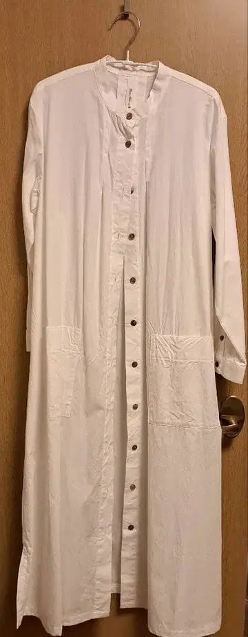 화이트 롱 셔츠 원피스