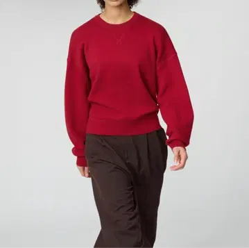 유니클로C 스무스 코튼 크루넥 스웨터 15 레드 XL