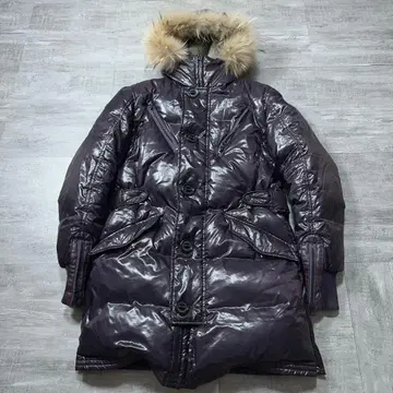 00s PPFM 다운 자켓 퍼 시크 스타일 광택 y2k 퍼플 M