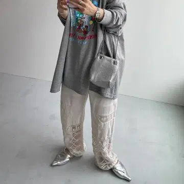 [ 택 포함 새상품 ] wee9s 빈티지 라이크 레이스 팬츠