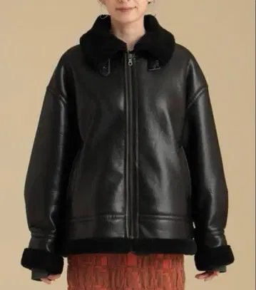 Ray BEAMS 인조 가죽 무스탕 자켓 코트