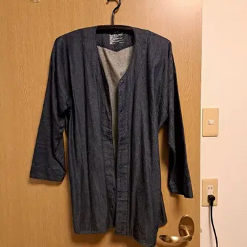 데님 노카라 7부 소매 자켓