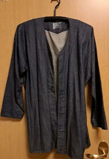 데님 노카라 7부 소매 자켓